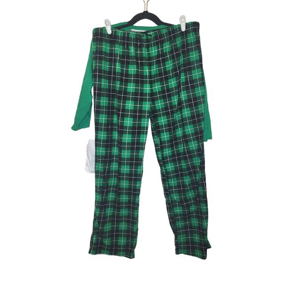 Mens X Large Green Plaid Christmas Tree Pajamas set - Picture 3 of 6